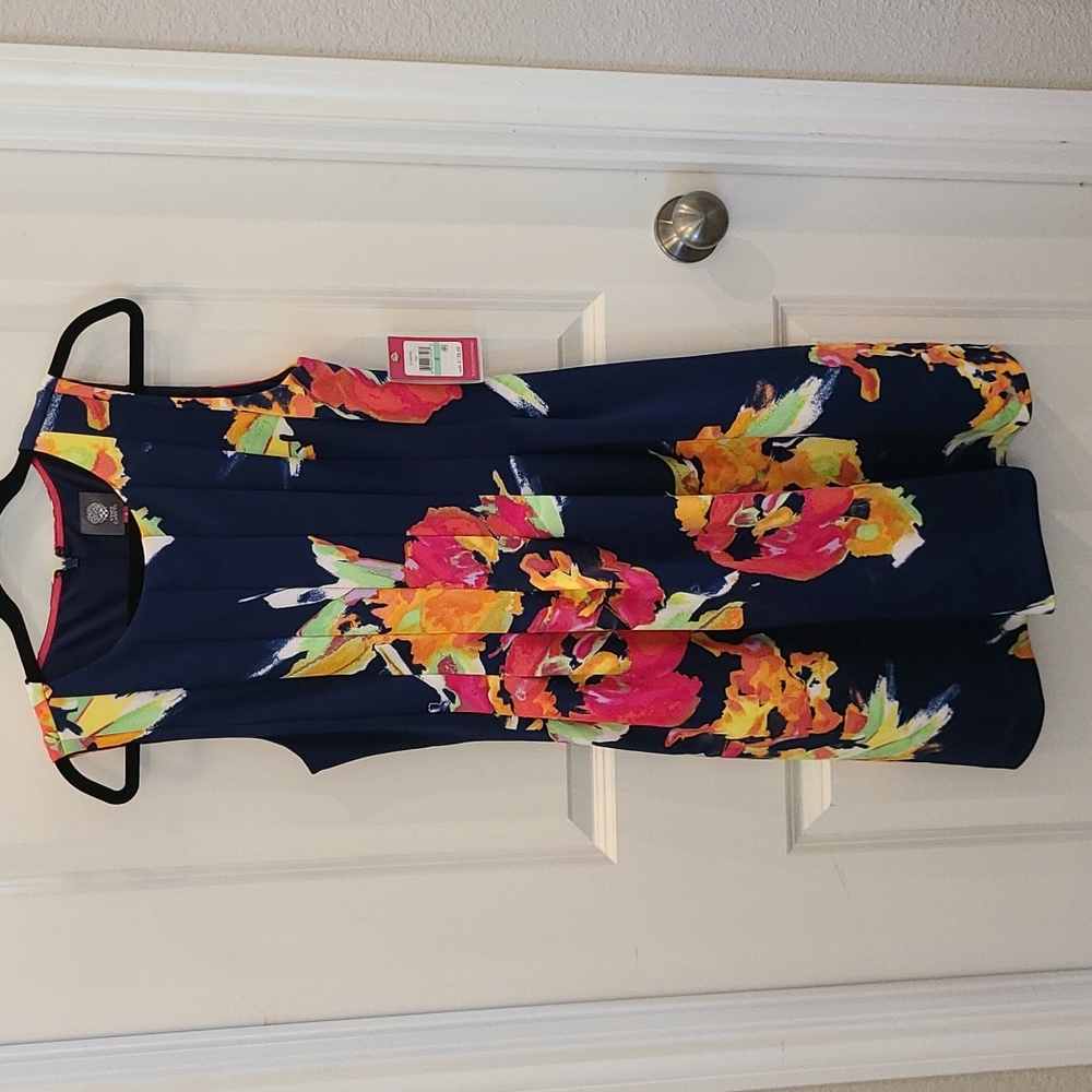 RELISTED Vince Camuto Navy Floral Fit and Flare Dress